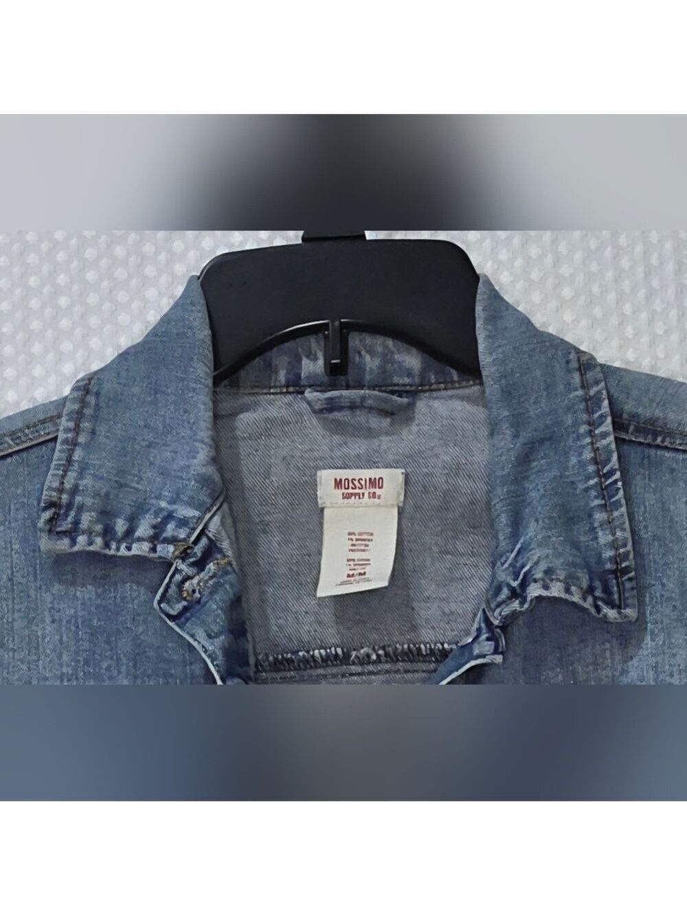 Mossimo Cropped Trucker Jacket Classic Blue Jean Jacket Casual Layering - Picture 9 of 14